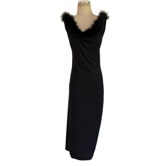 Coperni Feather Boa Jersey Midi Dress in Black 42 New Womens Backless - Picture 7 of 16